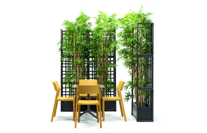 Sipario Eco Wall partitions & planters with Trill Outdoor Seating & Table by Nardi Hospitality Furniture Ireland