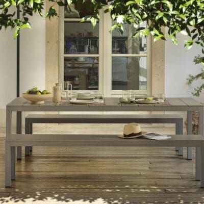 RIO Bench ALU Outdoor Dining Table Set by Nardi Italy