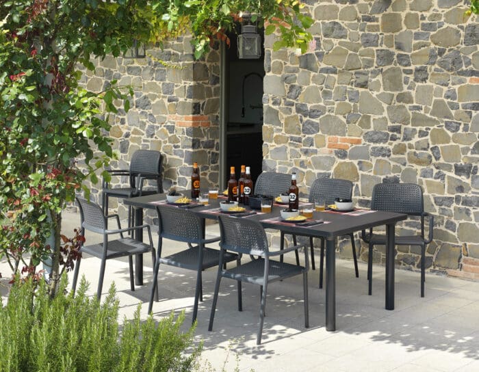 Libeccio Table with Bora Armchair Outdoor Dining Set by Nardi Italy