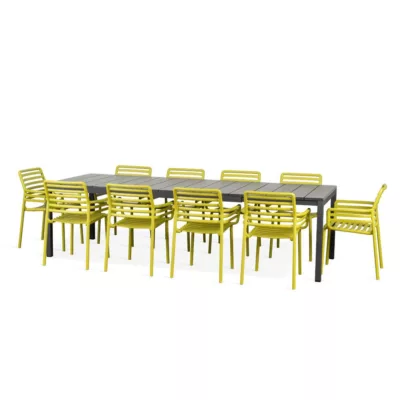 NARDI Rio 8-10 Seater Outdoor Dining Set with Doga Armchairs