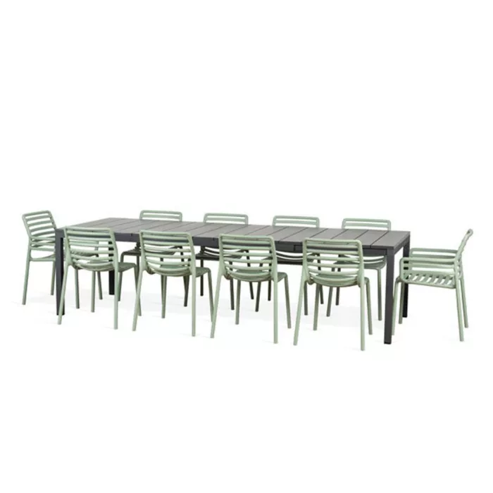 NARDI Rio 8-10 Seater Outdoor Dining Set with Doga Bistrot Chairs