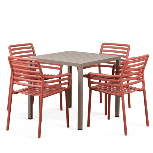 NARDI Outdoor 4 Seater Dining Set with Doga Armchairs