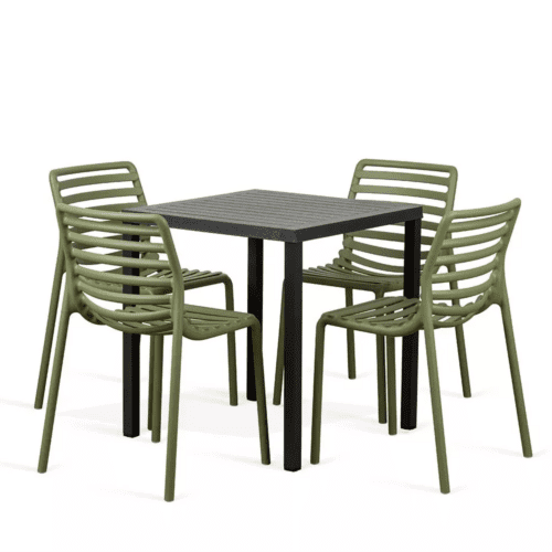 Outdoor 4 Seater Dining Set with Doga Bistrot Chairs by Nardi Italy